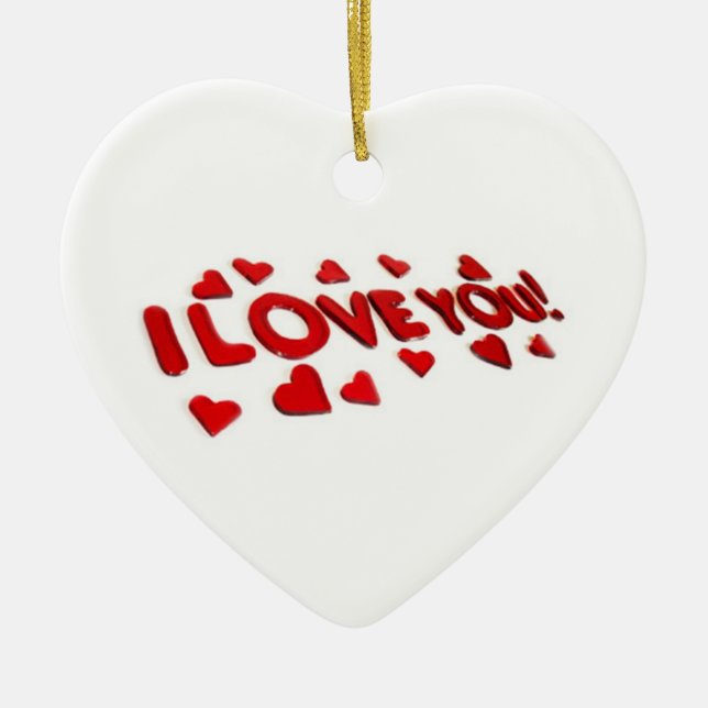 ORNAMENTO DE CERÂMICA **EU TE AMO ** (Frente)