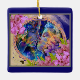 Ornamento De Cerâmica Eu te amo garrafa de água isolada