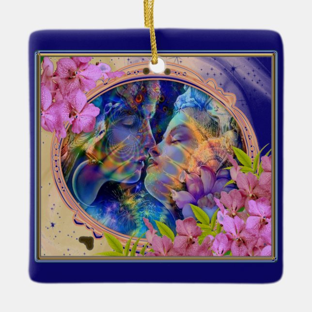 Ornamento De Cerâmica Eu te amo garrafa de água isolada (Frente)