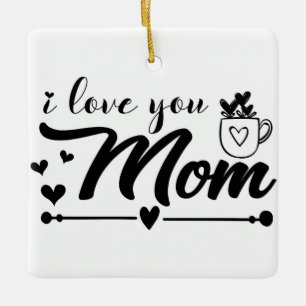 Ornamento De Cerâmica Eu Te Amo Mãe