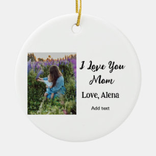 Ornamento De Cerâmica Eu te amo mãe dia de as mães elegante adicionar te