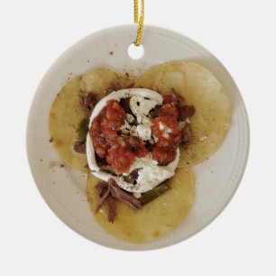 Ornamento De Cerâmica  Eu te amo mais que Tacos no Natal