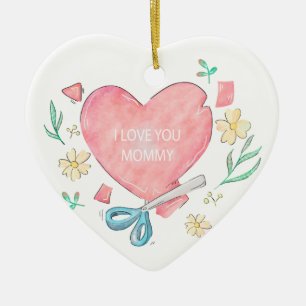 Ornamento De Cerâmica Eu te amo mamãe