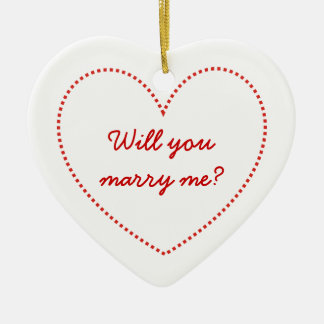 Ornamento De Cerâmica Eu te amo. Você vai me casado?