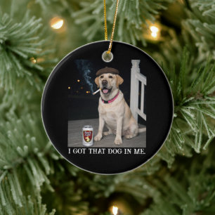 Ornamento De Cerâmica Eu Tenho Esse Cachorro Em Mim, Labrador Retriever