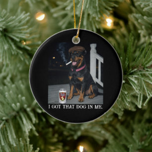 Ornamento De Cerâmica Eu Tenho Esse Cachorro Em Mim, Piada Do Doberman P