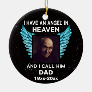Ornamento De Cerâmica Eu tenho um anjo no céu e eu o chamo de pai