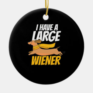 Ornamento De Cerâmica Eu Tenho Um Wiener Grande