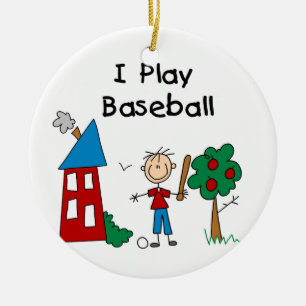 Ornamento De Cerâmica Eu Toco Baseball