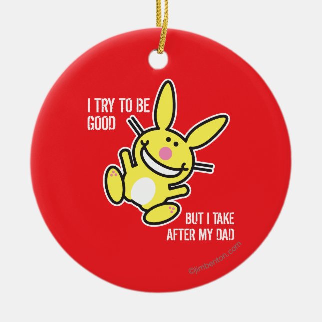 Ornamento De Cerâmica Eu tomo após meu pai (Frente)