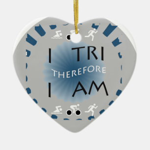 Ornamento De Cerâmica Eu tri conseqüentemente mim sou Triathlon