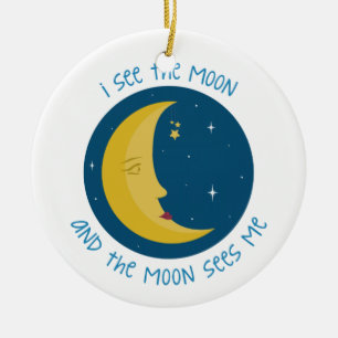 Ornamento De Cerâmica Eu Vejo A Lua
