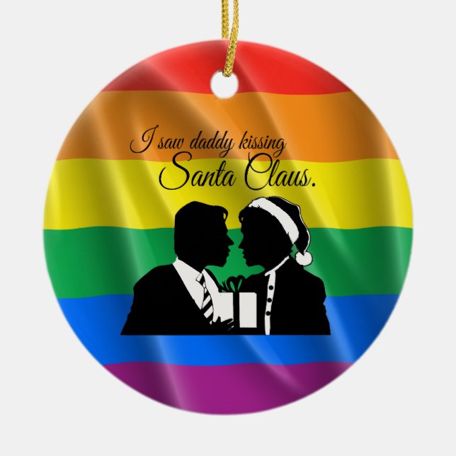 ORNAMENTO DE CERÂMICA EU VI O PAI BEIJAR PAPAI NOEL - .PNG (Frente)