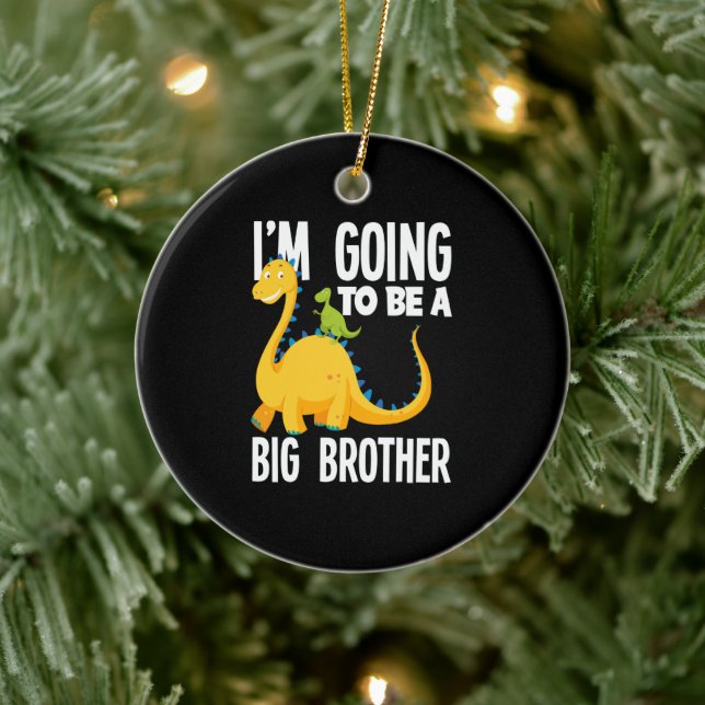 Ornamento De Cerâmica Eu vou ser um grande irmão Dinossauro Dino (Árvore)