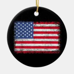 Ornamento De Cerâmica EUA Bandeira Patriótica Americana Para Homens Meni