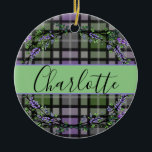 Ornamento De Cerâmica Eucalipto xadrez verde-roxo<br><div class="desc">Ornamento bonito - xadrez roxa com designs de lavanda de aquarela - Para acessar ferramentas de edição,  role para baixo até "Clique para personalizar". Assim que estiver na ferramenta design do Zazzle,  você poderá editar fontes,  posicionamento,  cor,  dimensionamento e muito mais!</div>