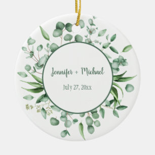 Ornamento De Cerâmica Eucalyptus Envy Wreath Weding Keepsael
