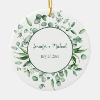 Ornamento De Cerâmica Eucalyptus Envy Wreath Weding Keepsael