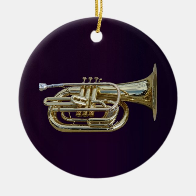 Ornamento De Cerâmica Euphonium de latão de ouro (Frente)