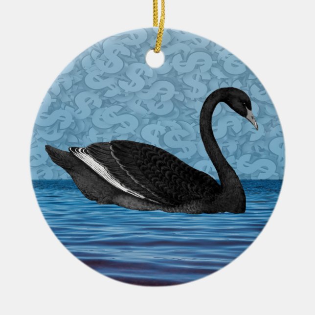 Ornamento De Cerâmica Evento Cisne Negro (Frente)