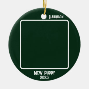 Ornamento De Cerâmica Evento de Etapa Personalizada de 2 Fotos 2 Sided E