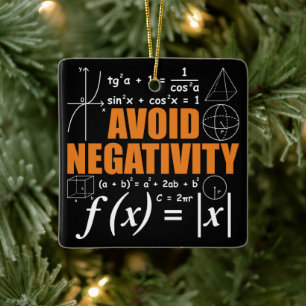 Ornamento De Cerâmica Evite a negatividade Engraçado Professor de Matemá