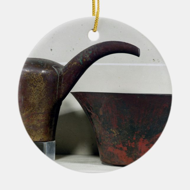 Ornamento De Cerâmica Ewer e bacia (cobre) (Frente)