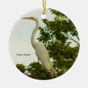 Ornamento De Cerâmica Excelente Egret Bird Ornament