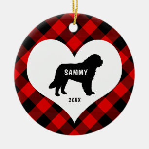 Ornamento De Cerâmica Excelente Pirenéus nome de raça de cão + data X