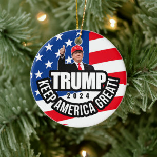 Ornamento De Cerâmica Excelente Trump 2024 Keep America