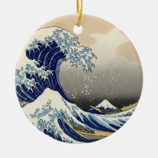 Ornamento De Cerâmica Excelente Wave Kanagawa - Pintura Japonesa