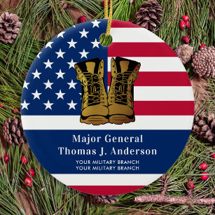 Ornamento De Cerâmica Exército Militar Personalizado EUA Bandeira Americ