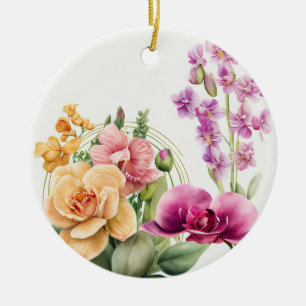 Ornamento De Cerâmica Explosão de Orquídea