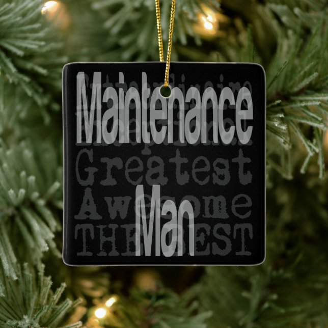 Ornamento De Cerâmica Extraordinário do Homem de Manutenção (Árvore)