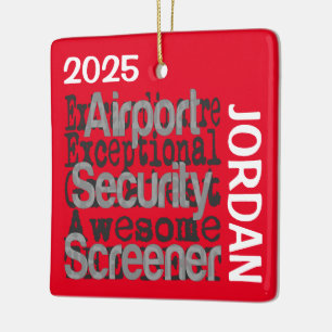 Ornamento De Cerâmica Extraordinário PERSONALIZADOR de Segurança do Aero
