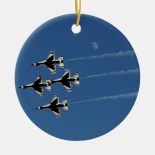 Ornamento De Cerâmica F-16 Formação De Diamantes De Thunderbird