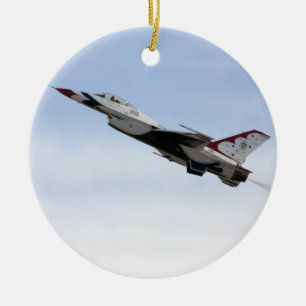 Ornamento De Cerâmica F-16 Thunderbird em Voo