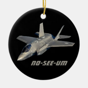 Ornamento De Cerâmica F-35 Combatente De Jato Sem Ver-Um