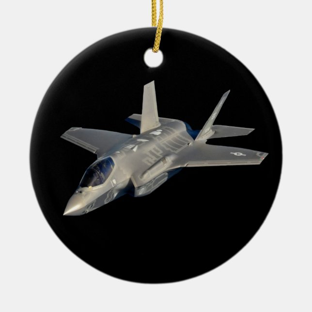 Ornamento De Cerâmica F-35 Relâmpago II Combatente de Jato de Pantera (Frente)
