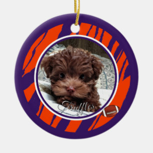 Ornamento De Cerâmica Fã do Clemson Dog Personalizável