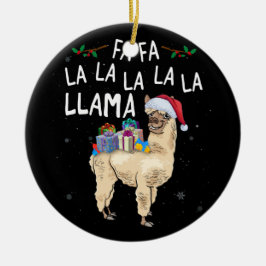 Ornamento De Cerâmica Fa La Llama Natal Com Caixa De Natal