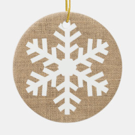 Ornamento De Cerâmica Fábrica Moderna de Natal Floco de Neve Burlap Russ