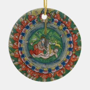 Ornamento De Cerâmica Fac-simile a cópia da véspera criada deus do 2:2