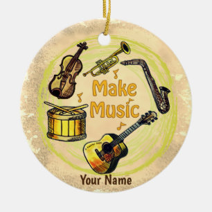 Ornamento De Cerâmica Faça Música
