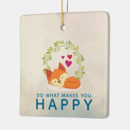 Ornamento De Cerâmica Faça o que te faz feliz dormindo com corações
