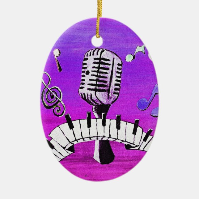 Ornamento De Cerâmica Faça sua própria música (Frente)