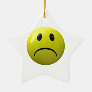 Ornamento De Cerâmica face infeliz emoji