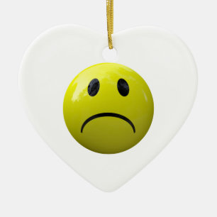 Ornamento De Cerâmica face infeliz emoji