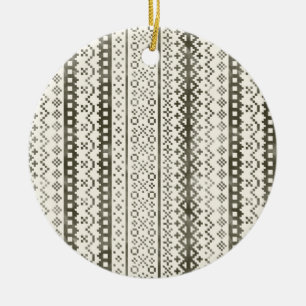 Ornamento De Cerâmica Fácil de Isle Knit Watercolor Cabincore preto