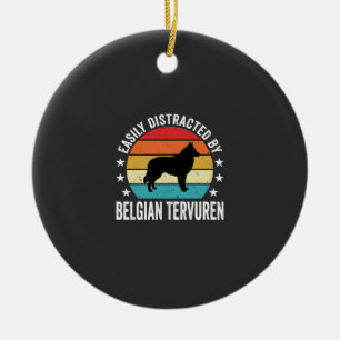 Ornamento De Cerâmica Facilmente Distraído Pelo Cão Tervuren Belga